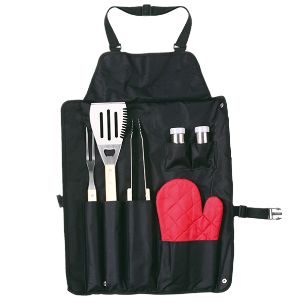 6 Piece Barbeque Set In Apron, BH2631