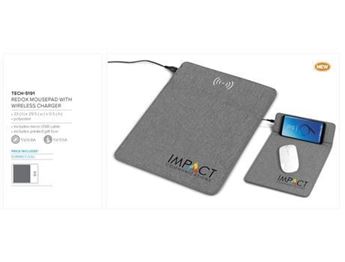 Redox Mousepad With Wireless Charger, TECH-5191