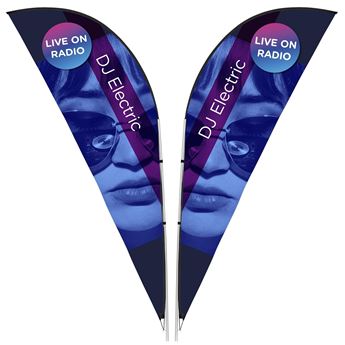 Legend 3m Sublimated Sharkfin Double-Sided Flying Banner - 1 Complete Unit, DISPLAY-7013