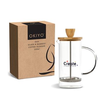 Okiyo Osu Glass & Bamboo Coffee Plunger - 350ml, HL-OK-117-B