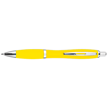 Curved Design Ballpoint Pen With Coloured Barrel, BP30151