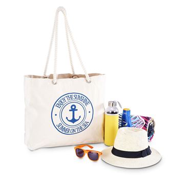 Okiyo Tanoshi Cotton Beach Bag, IDEA-1220