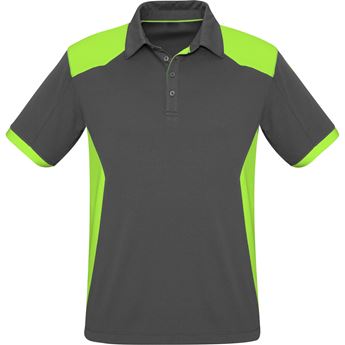 Mens Rival Golf Shirt - Grey Lime, BIZ-9800-GYL
