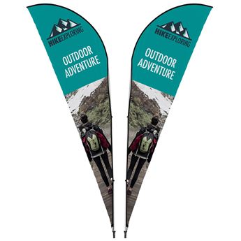 Legend 4m Sublimated Sharkfin Double-Sided Flying Banner - 1 Complete Unit, DISPLAY-7014