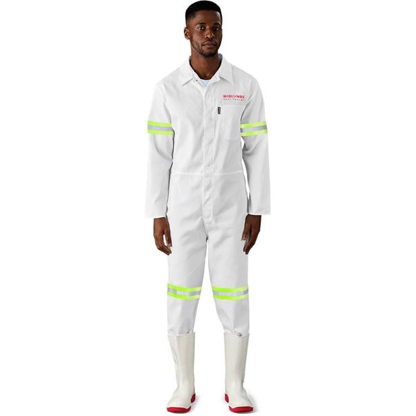 Safety Polycotton Boiler Suit - Reflective Arms & Legs - Yellow Tape, ALT-11081