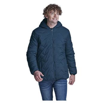 Mock-Quilt Hooded Puffer Mens, MQP-MNS