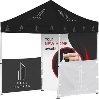 Ovation Sublimated Gazebo 2m X 2m Petite Frame - 2 Half-Wall Skins - 1 Full-Wall Skin, DISPLAY-2156