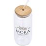 Okiyo Natsu Glass & Bamboo Tumbler & Straw - 500ml, DR-OK-278-B