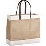 Okiyo Reza Jute & Cotton Tote with Leather Handles, BG-OK-481-B