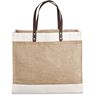 Okiyo Reza Jute & Cotton Tote with Leather Handles, BG-OK-481-B