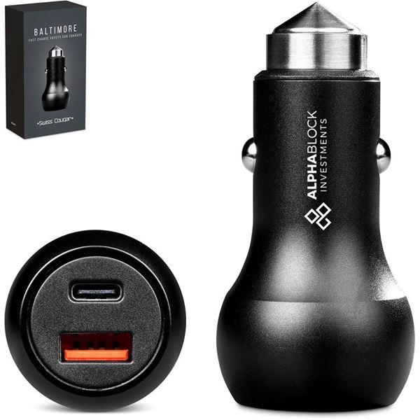 Swiss Cougar Baltimore 2 -in-1 Fast Car Charger & Tool, MT-SC-481-B