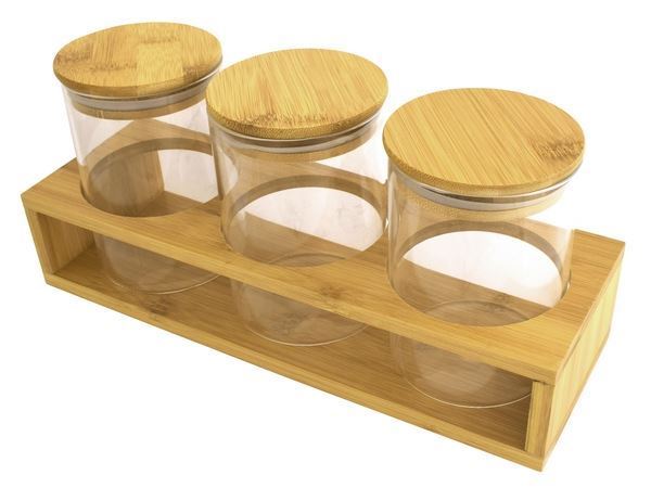 3-Piece Storage Jars & Stand, P2459