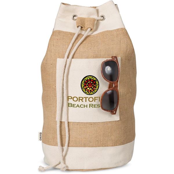 Okiyo Suna Jute & Cotton Beach Rucksack, BAG-4561