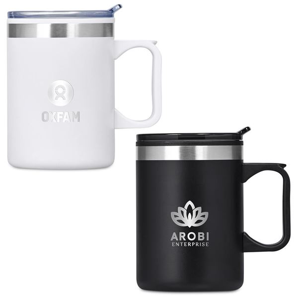 Kooshty Angelo Stainless Steel & Plastic Double-Wall Mug – 360ml, DR-KS-291-B