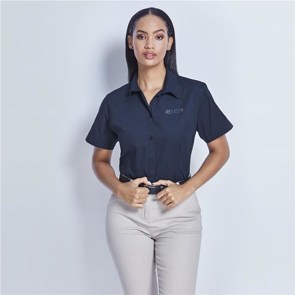 Ladies Short Sleeve Cotton Twill Moderna Shirt, CW-UB-197-A