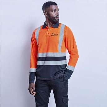 Long Sleeve Surveyor Two-Tone Hi-Viz Golf Shirt, GS-AL-293-A